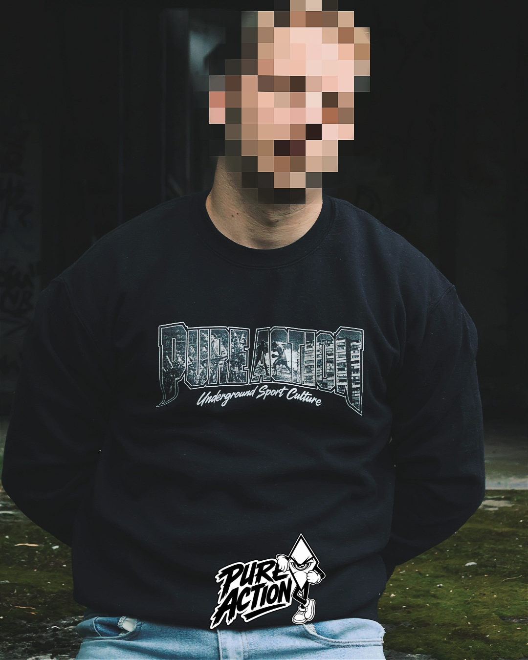Pure Action - Underground Crewneck black